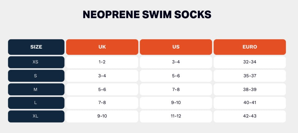 Neoprene Swim Socks - Black/Silver